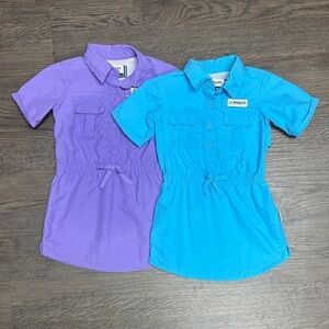 2xMagellan 2T Girls’ Laguna Madre Dresses in Paisley Purple&Aquarius Blue, EUC.